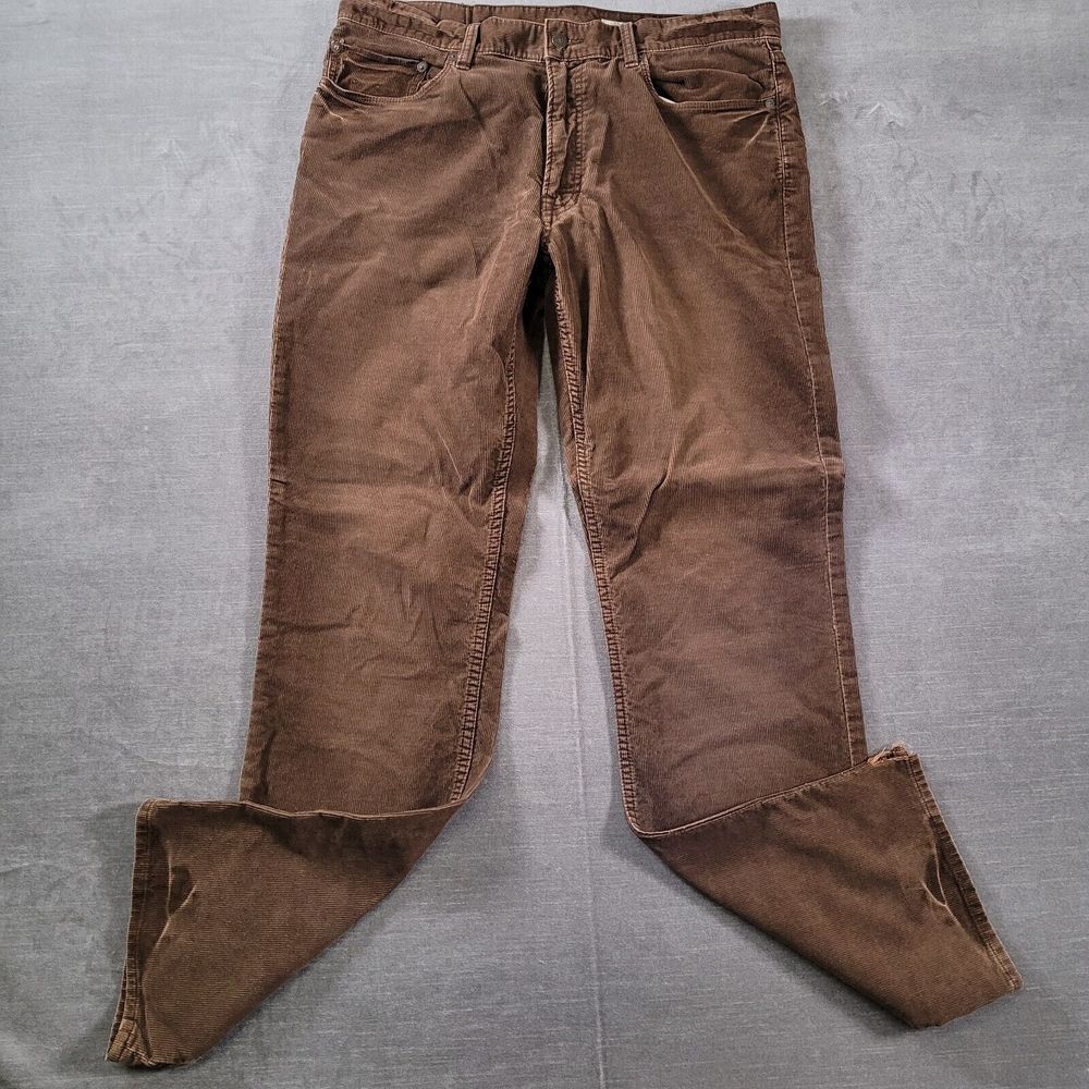 Polo Ralph Lauren Corduroy Pants Mens 37x34 Brown Straight Leg Chino Ribbed Pant